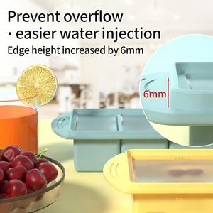 Bac à glaçons en silicone 4 cavités 250 ml avec couvercle facile à ouvrir, qualité alimentaire sans BPA, moule durable pour la fabrication de crèmes glacées - Product Image 5