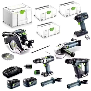 Kit combinado de 5 piezas sin escobillas de 18 V de alta calidad para constructores, 2 x 5.2 Ah, ¡oferta imperdible! - Product Image 1