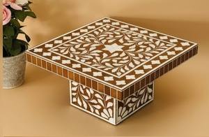 โต๊ะฝังกระดูกแบบพิเศษเป็นมิตรกับสิ่งแวดล้อมโต๊ะวางเค้กลายดอกไม้ทำด้วยมือสำหรับตกแต่งห้องนั่งเล่น - Product Image 3