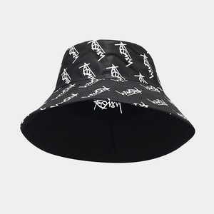 Coloré hommes réversible imprimé pêcheur seau chapeau sublimé noir et blanc Streetwear 2025 nouveau style - Product Image 2