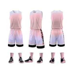 Uniforme de baloncesto para hombre con logotipo de impresión completamente libre de sublimación profesional, camiseta de baloncesto Reversible para jóvenes naranja blanca personalizada - Product Image 5
