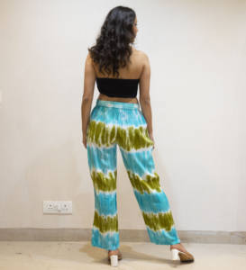 Vibrant and Relaxed Rayon Tie-Dye <b>Women</b> Resort Wear <b>Trouser</b> Dress With Pockets for <b>Women</b>-Flattering and Comfortable <b>Summer</b> Wear - Product Image 5