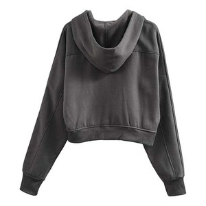 Femmes Crop Top Gym Hoodies Haute Qualité Nouveau Design Respirant Femmes Crop Hoodie En Gros OEM Confortable Surdimensionné Hoodies - Product Image 2