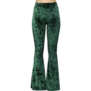 Pantalon de yoga à taille haute en velours froissé à devant plat en dentelle d'hiver, confortable, doux, extensible, à pattes évasées - Product Image 3