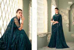 Exportateur indien qualité robe étonnante attrayant lisse Georgette Saree Blouse avec séquence travail fabrication de l'Inde - Product Image 3