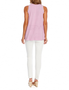 Nueva llegada barato elegante verano mujeres algodón camisetas sin mangas/impresión personalizada al por mayor gimnasio transpirable Fitness mujeres camisetas sin mangas - Product Image 2