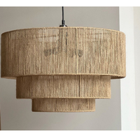 Vente en gros abat-jour en jute style rustique abat-jour tissé à la main plafonnier pour la décoration de restaurant fabriqué à partir du Vietnam fournisseur