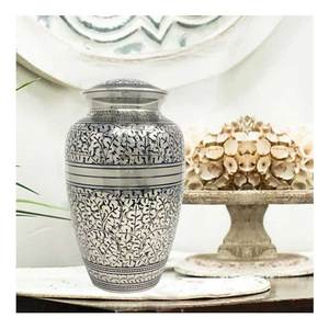 Urne funéraire fabriquée à la main la plus vendue urne funéraire humaine pour urne humaine en aluminium blanc qualité d'exportation de crémation de haute qualité - Product Image 2