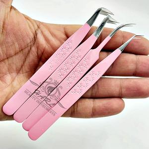 แหนบต่อขนตาปลอมสีชมพูสำหรับเด็กทารกแหนบปลายไฟเบอร์ติดขนตาปลอมสินค้าและอุปกรณ์ติดฉลากส่วนตัว - Product Image 3