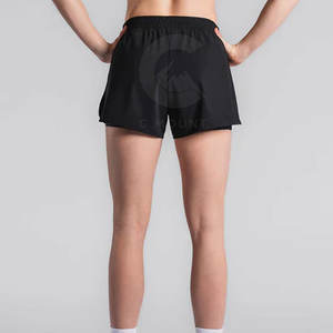 Pantalones cortos para correr personalizados para mujer, pantalones cortos transpirables de LICRA con cintura elástica para gimnasio, venta al por mayor - Product Image 1