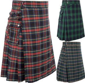 Jupe courte homme traditionnel Highland Tartan pratique Kilt jupe homme Vintage Kilt Ecosse gothique Punk mode Kendo poche - Product Image 1