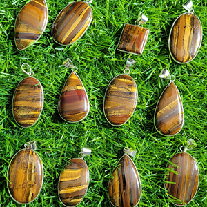 Colgante de piedras preciosas de ojo de tigre de grado superior, colgante de piedras preciosas de selección de ojo de tigre de la más alta calidad para joyería, colgante de bisel - Product Image 1