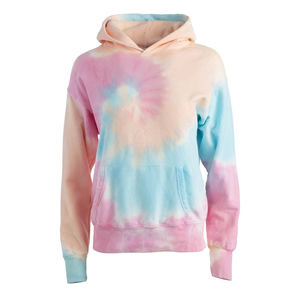2026 nueva llegada personalizada Tie Dye Sudadera con capucha para hombres transpirable básico algodón mezclado tejido de ganchillo liso teñido invierno - Product Image 2