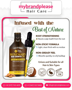 Rosemary Infused <b>Hair</b> Growth Oil for Long Healthy <b>Hair</b> OEM ODM Private Label Custom Brand <b>Hair</b> Formula - Product Image 5
