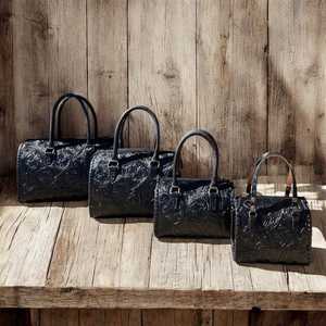 Luxury Fashion Mini Hand Tooled 100% Genuine Leather Floral Carved Designer Zipper Lightweight <b>Large</b> Capacity Waterproof <b>Duffle</b> - Product Image 4