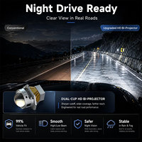VAHID Lentille de projecteur LED 3 pouces pour voiture, double faisceau LED (phares de croisement et de route) 12V 6000K, nouveau design, projecteur de phares Bi-LED, vente en gros