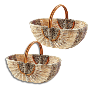 Lightweight and Durable <b>RATTAN</b> HARVEST <b>BASKET</b> PICNIC <b>BASKET</b> From Vietnam with Handles for Easy Carrying and <b>Storage</b> - Product Image 1