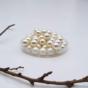 BEPR32IV - Perles en plastique imitation nacre non percées, couleur ivoire moyen - 1/2, 14 mm - Product Image 4