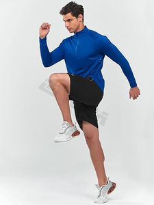 Camiseta de compresión de gimnasio para hombre con cremallera de 1/4 cuartos personalizada, ajustada a prueba de viento, ropa deportiva para entrenamiento al aire libre, manga larga, Primavera - Product Image 6