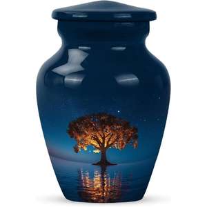 Urne funéraire en métal à la mode fabriquée à la main arbre décoratif peint urne funéraire en métal à bas prix de l'Inde - Product Image 1