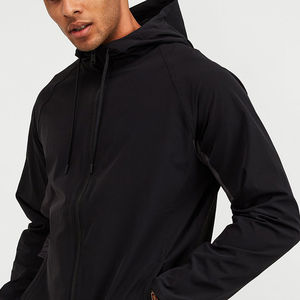 Veste de sport pour homme, nouvelle conception, haute qualité, coupe-vent, logo personnalisable, col montant, couleur unie, coupe ajustée, fitness - Product Image 3