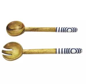 Ensemble élégant de service à salade en bois de manguier émaillé le plus exigeant pour la maison et le restaurant pour les mariages et la décoration de vaisselle - Product Image 3