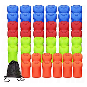 Mesh Training Bibs Vest Sleeveless Round Neck Solid Color Breathable Sports Jersey Football Soccer Rugby Soccer Training Bibs - Product Image 1