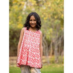 Débardeur en coton biologique pour femmes - Col asymétrique brodé de fleurs 4XL - Product Image 2
