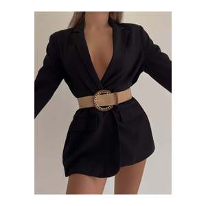 Cinturón Elástico de Paja con Hebilla Tejida para Mujer, Cinturón para Chaqueta, Cinturón para Camisa, Cinturón para Vestido - TABA - Product Image 1