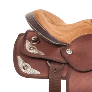 Diseño personalizado Premium sintético Western Barrel Racing Saddles Horse Tack Set Proveedor indio con opciones de tamaños de asiento - Product Image 4