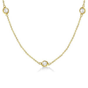 สร้อยคอทองคำ 14k ประดับเพชรทรงสามเหลี่ยม ฝังแบบ Bezel น้ำหนัก 0.75 กะรัต - Product Image 3