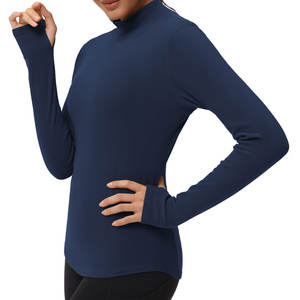 Camiseta de Manga Larga de Secado Rápido para Mujer, Cuello Alto, para Montar a Caballo, Camiseta Interior para Mujer - Product Image 5