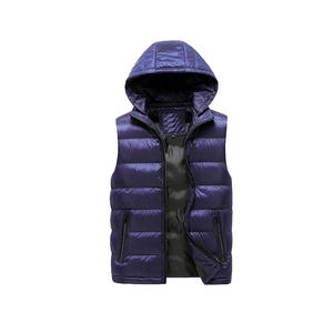Customized Men's Winter <b>Denim</b> Puffer <b>Jacket</b> Stand Collar High Quality Regular Sleeves Breathable Windproof Quick Dry Polyester - Product Image 2