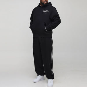 Conjunto de Sudadera con Capucha y Pantalones Deportivos de Forro Polar para Hombre, Estilo Urbano, Venta al por Mayor, Invierno 2026, Dos Piezas - Product Image 1