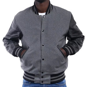 แจ็กเก็ตเบสบอลขนสัตว์ระบายอากาศได้ดีสำหรับฤดูหนาวแจ็คเก็ตหนังแบบบอมเบอร์ - Product Image 1