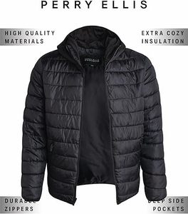 Doudoune noire personnalisée pour hommes avec col à capuche en toile légère et décoration de poches Conception de bulles de confort - Product Image 2