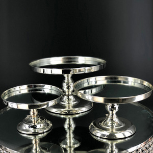 Plateau à gâteau en métal doré électro-plaqué, miroir, pour mariage, fête, anniversaire, 3 étages, support à cupcakes, à vendre - Product Image 4