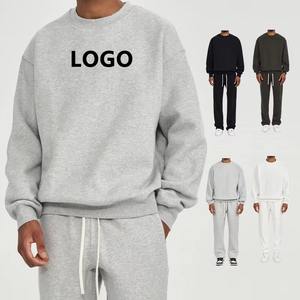 Vente en Gros Logo Personnalisé Brodé Décontracté Hommes en Coton Blanc Pantalon de Survêtement Court Boxy Sweat à Capuche Zip Ensemble Pantalon de Survêtement Évasé - Product Image 4