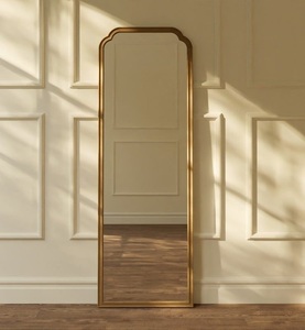 Elegant Gold <b>Full</b> <b>Length</b> <b>Mirror</b> With Decorative Soft Corner Frame For Stylish Home Interior Decor - Product Image 1