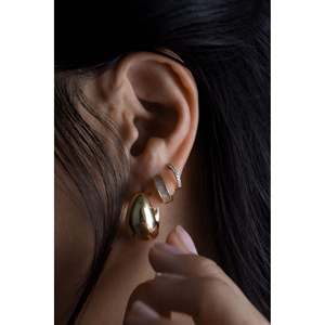 Bold Teardrop Hoop <b>Earrings</b> Water Drop Shape Pattern - Product Image 4