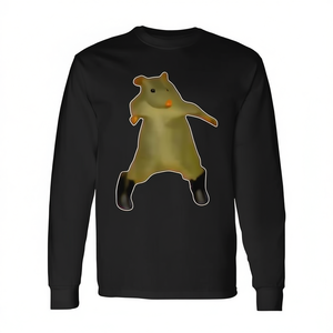 2025 Trendy Long Sleeve <b>T</b>-<b>Shirt</b> Rats Dance <b>Meme</b> Promotional Customizable <b>Shirt</b> - Product Image 2