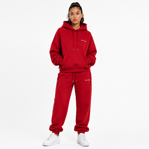 ONE APEX Red <b>Hoodie</b> Tracksuit Women's Regular French Terry Cotton Jogger Sweat Set Premium Streetwear Quick Dry Winter - Product Image 5