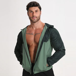 แจ็กเก็ตมีฮู้ดสำหรับผู้ชายแจ็กเก็ตมีซิปพิมพ์โลโก้ของคุณผ้าโพลีเอสเตอร์100% - Product Image 6