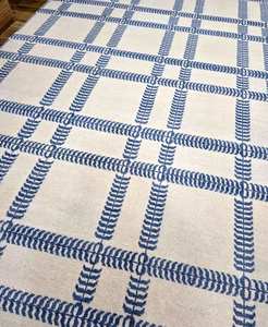 Tapis à nœuds de haute qualité fait à la main en laine touffetée avec motif papillon brodé Design abstrait d'intérieur pour salon chambre - Product Image 3