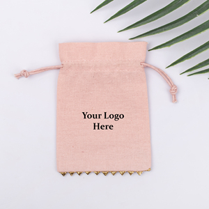 Venta al por mayor logotipo personalizado reciclable algodón indio hecho a mano melocotón cordón anillo joyería bolsa de almacenamiento buen acabado Super IN - Product Image 2