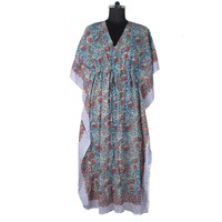 Longue caftans Offre Spéciale pour l'été 2025 grande taille robe main bloc imprimé caftan robe femmes porter nuit Maxi habiller caftan