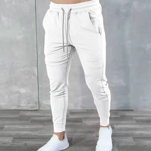 Pantalones de chándal rectos de bloque de color personalizados OEM al por mayor 100% de lona de algodón hechos con bolsillos personalizados de uso informal en el gimnasio - Product Image 3