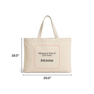 ถุงผ้าฝ้ายย่อยสลายได้แบบดั้งเดิม ขนาด 20x18 นิ้ว พร้อมหูหิ้วยาวสำหรับใส่ผลไม้สด ใช้ซ้ำได้ เหมาะสำหรับธุรกิจและการช้อปปิ้ง - Product Image 4