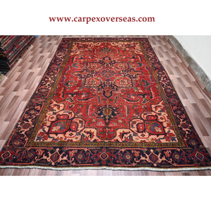 Alfombra de área hecha a mano antimicrobiana de estilo turco, diseño geométrico de calidad fina, tamaño personalizado rojo en negrita para sala de estar, hecha a máquina - Product Image 3