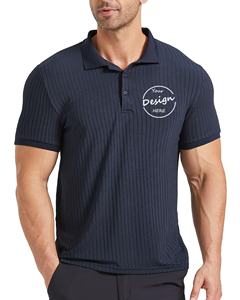 Venta al por mayor de camisetas polo de Diseño a rayas para los hombres con logotipo personalizable y camisas polo de diseño del músculo para el entrenamiento disponible en todos los tamaños - Product Image 6